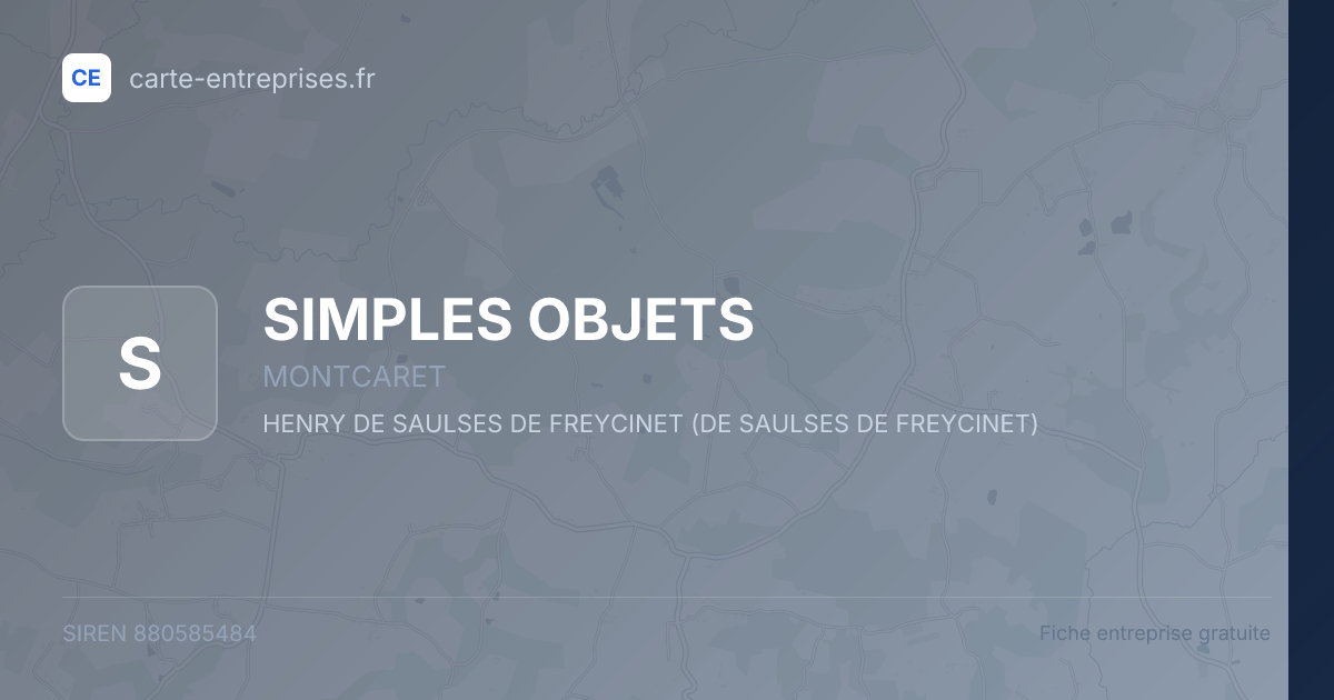 SIMPLES OBJETS — 880585484 — fiche entreprise