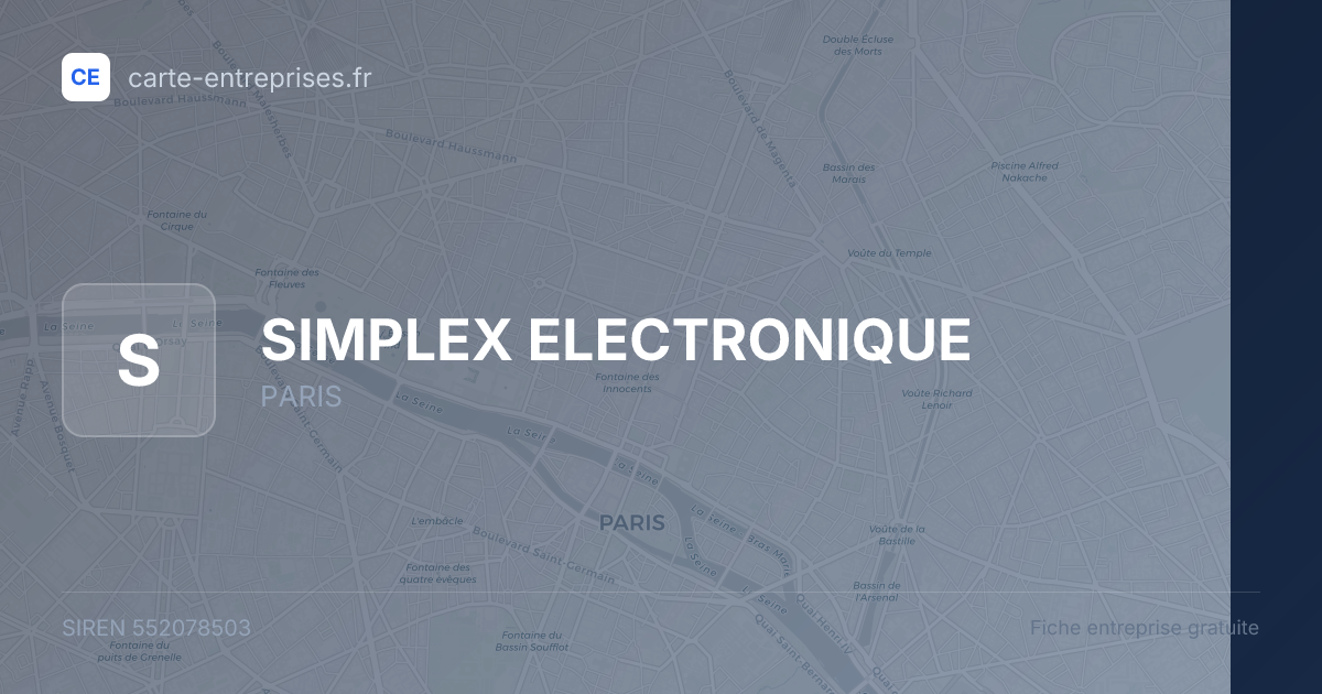SIMPLEX ELECTRONIQUE — 552078503 — fiche entreprise