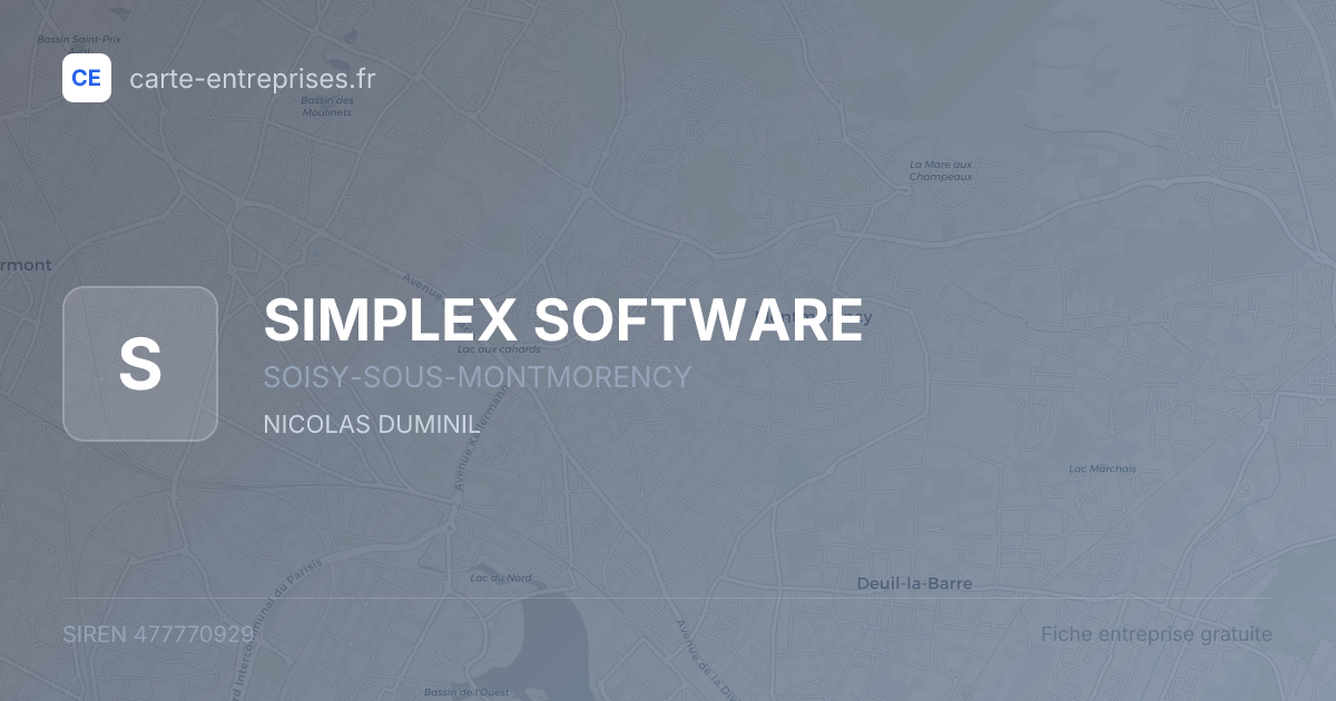 SIMPLEX SOFTWARE — 477770929 — fiche entreprise