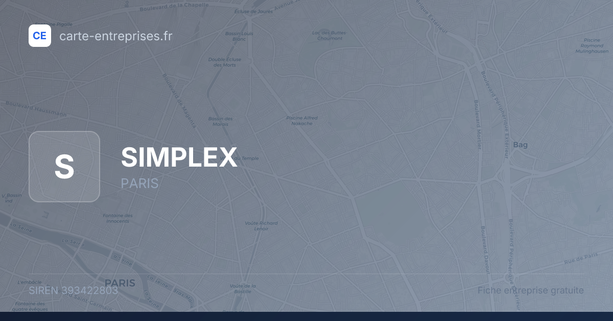 SIMPLEX — 393422803 — fiche entreprise