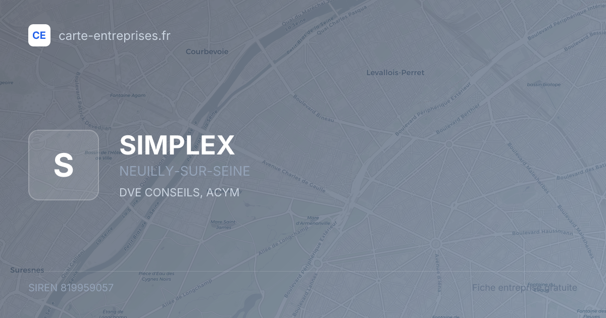 SIMPLEX — 819959057 — fiche entreprise