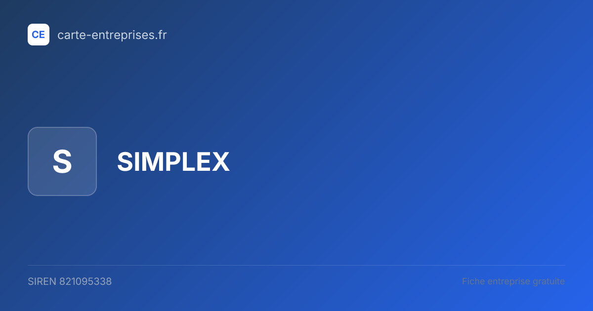 SIMPLEX — 821095338 — fiche entreprise