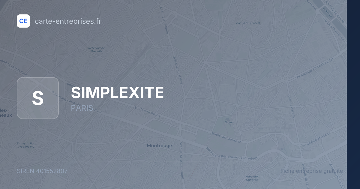 SIMPLEXITE — 401552807 — fiche entreprise