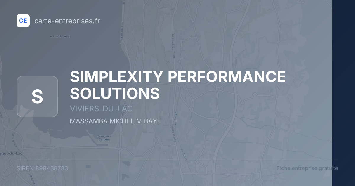 SIMPLEXITY PERFORMANCE SOLUTIONS — 898438783 — fiche entreprise