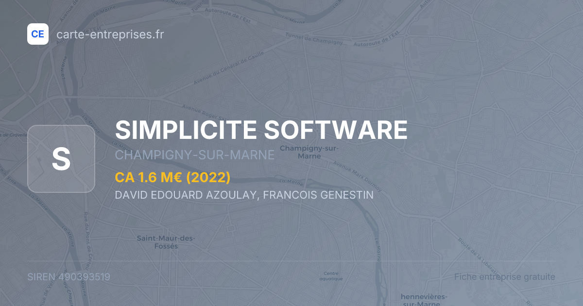 SIMPLICITE SOFTWARE — 490393519 — fiche entreprise
