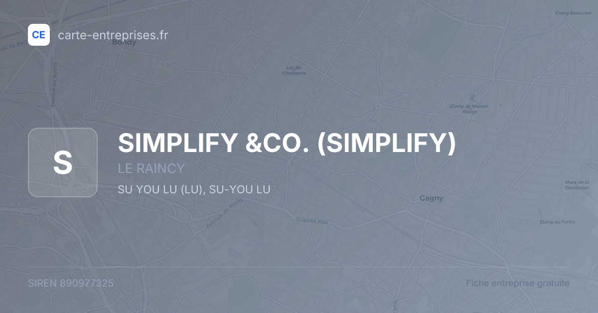SIMPLIFY &CO. (SIMPLIFY) — 890977325 — fiche entreprise