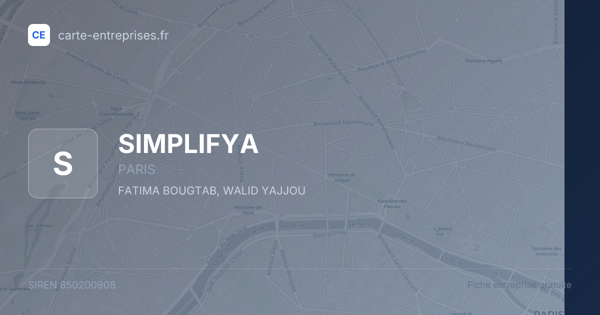 SIMPLIFYA — 850200908 — fiche entreprise