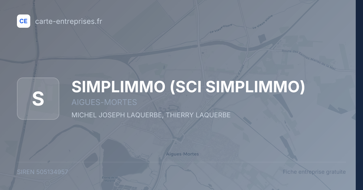 SIMPLIMMO (SCI SIMPLIMMO) — 505134957 — fiche entreprise