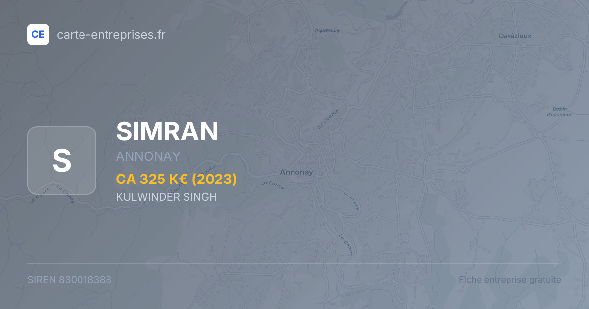 SIMRAN — 830018388 — fiche entreprise