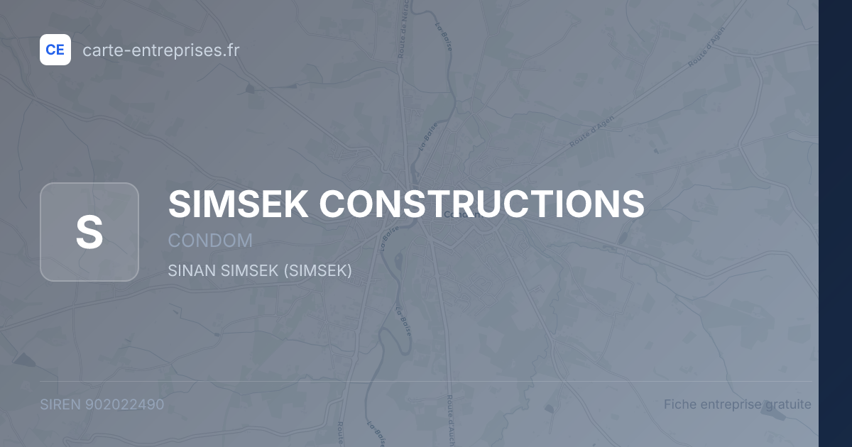 SIMSEK CONSTRUCTIONS — 902022490 — fiche entreprise