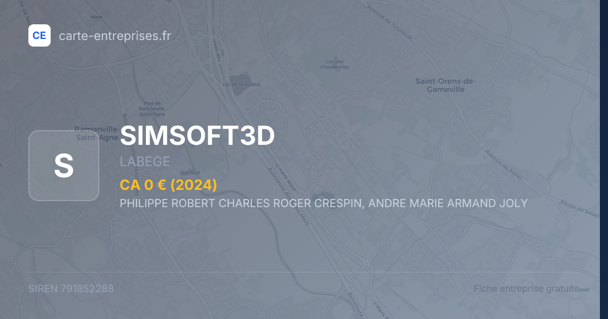 SIMSOFT3D — 791852288 — fiche entreprise