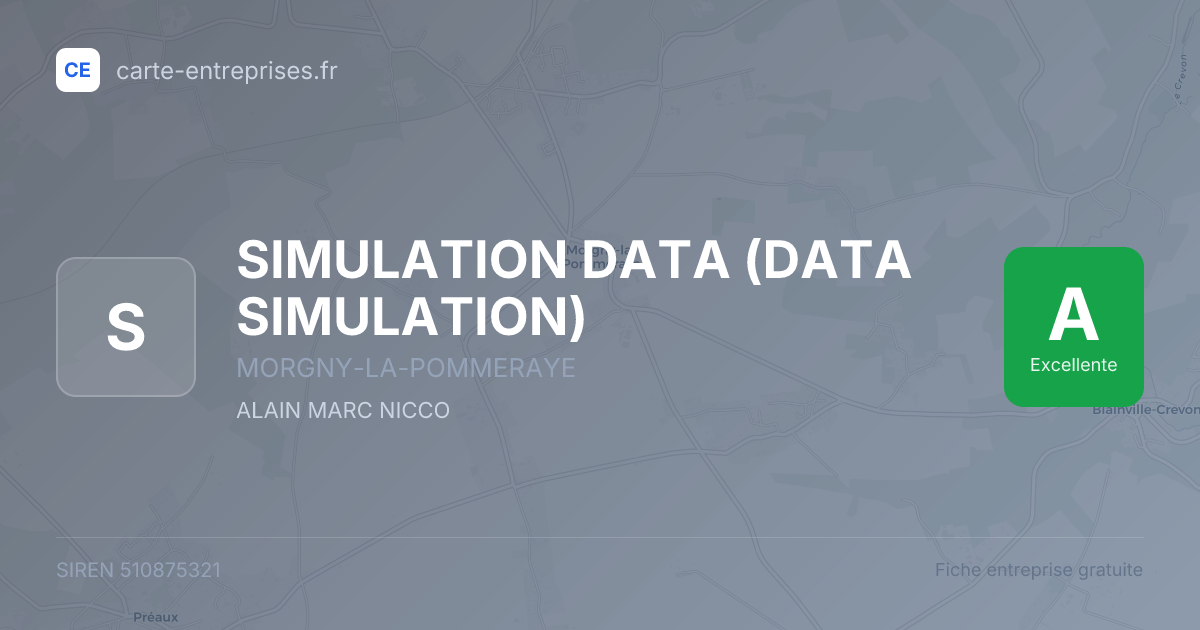 SIMULATION DATA (DATA SIMULATION) — 510875321 — fiche entreprise