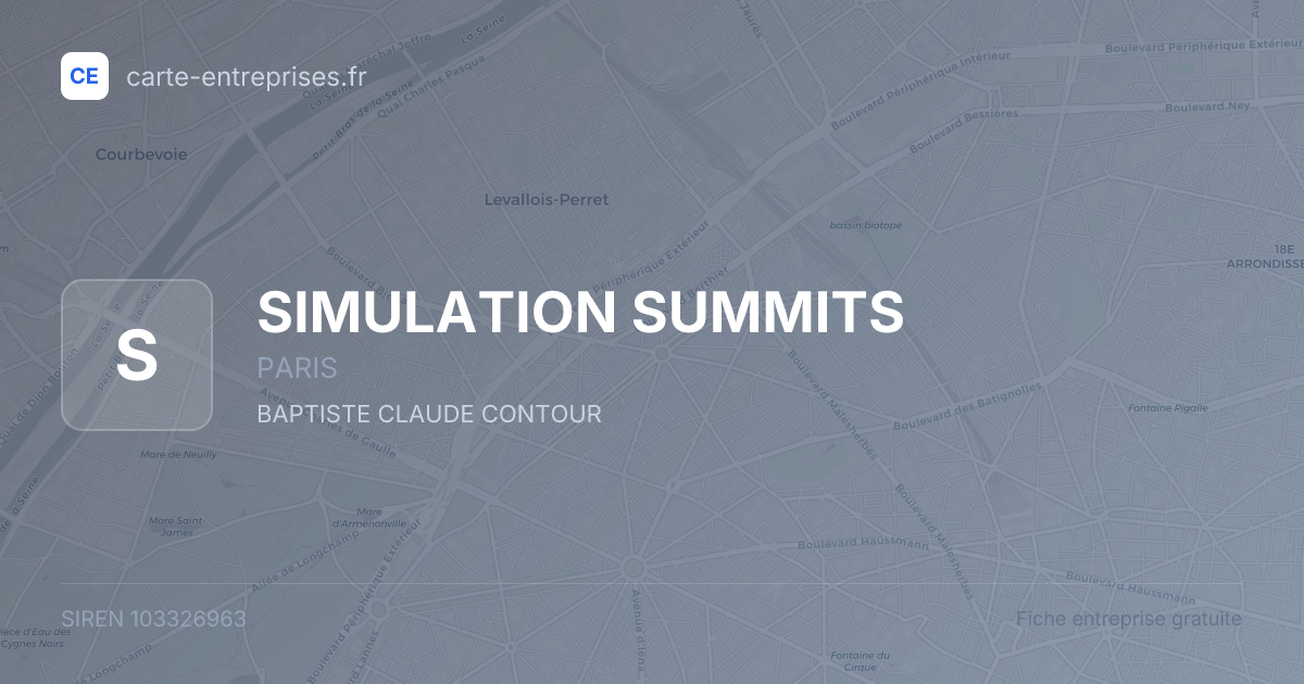SIMULATION SUMMITS — 103326963 — fiche entreprise
