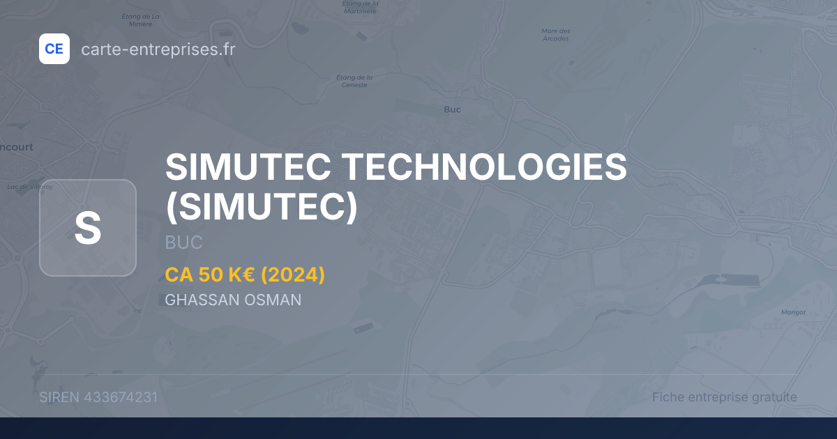 SIMUTEC TECHNOLOGIES (SIMUTEC) — 433674231 — fiche entreprise