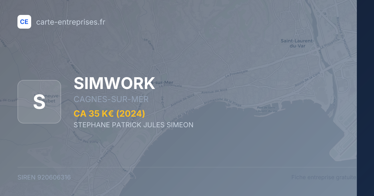 SIMWORK — 920606316 — fiche entreprise