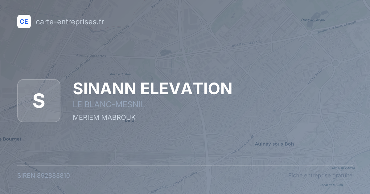 SINANN ELEVATION — 892883810 — fiche entreprise
