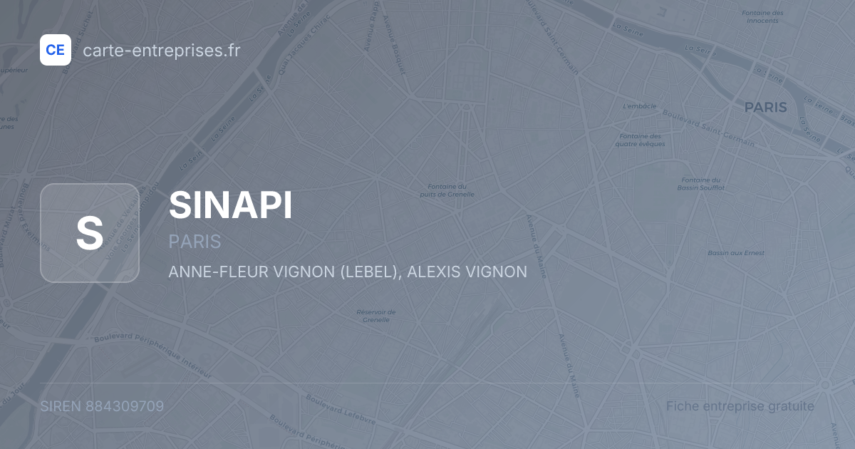 SINAPI — 884309709 — fiche entreprise