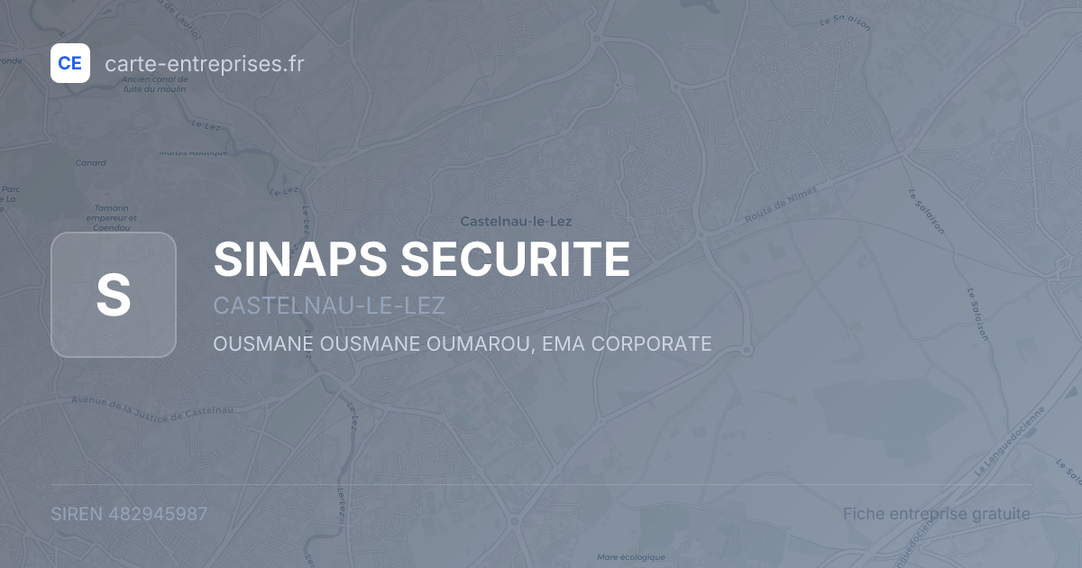 SINAPS SECURITE — 482945987 — fiche entreprise