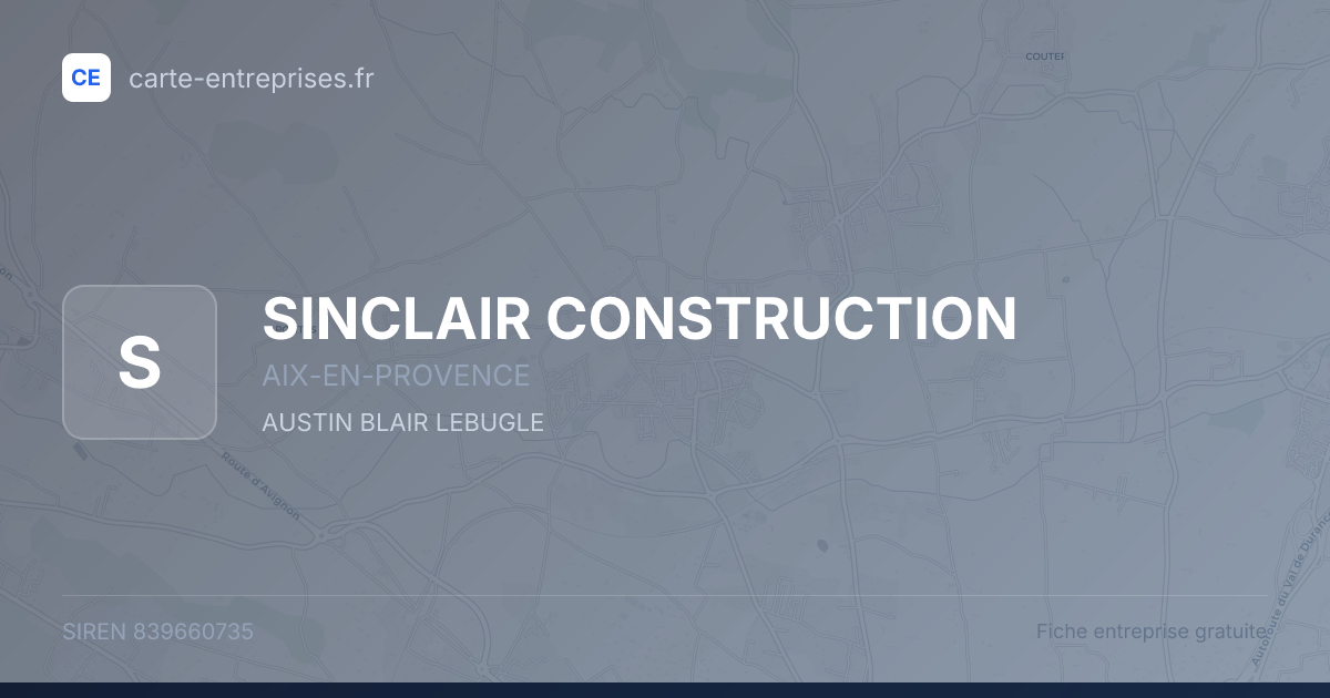 SINCLAIR CONSTRUCTION — 839660735 — fiche entreprise