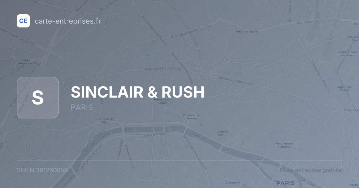SINCLAIR & RUSH — 391260858 — fiche entreprise