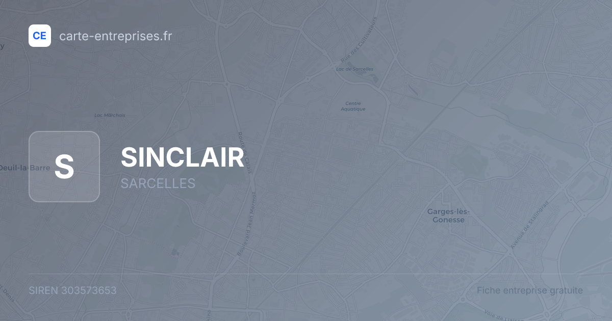 SINCLAIR — 303573653 — fiche entreprise