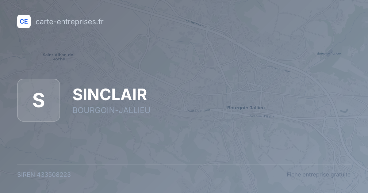 SINCLAIR — 433508223 — fiche entreprise