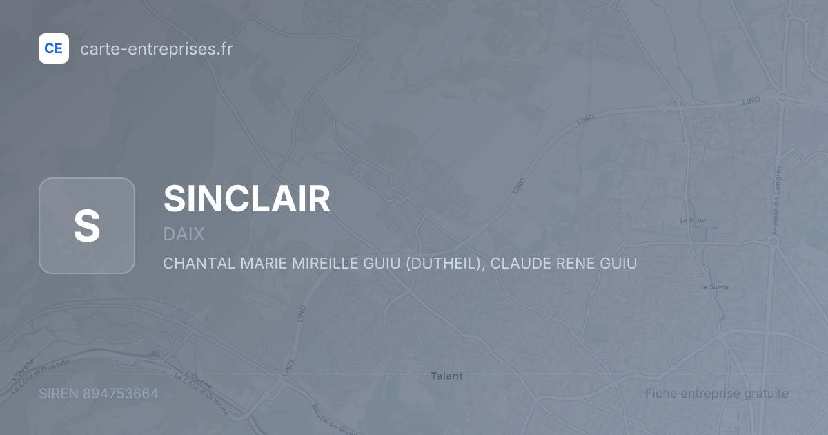 SINCLAIR — 894753664 — fiche entreprise