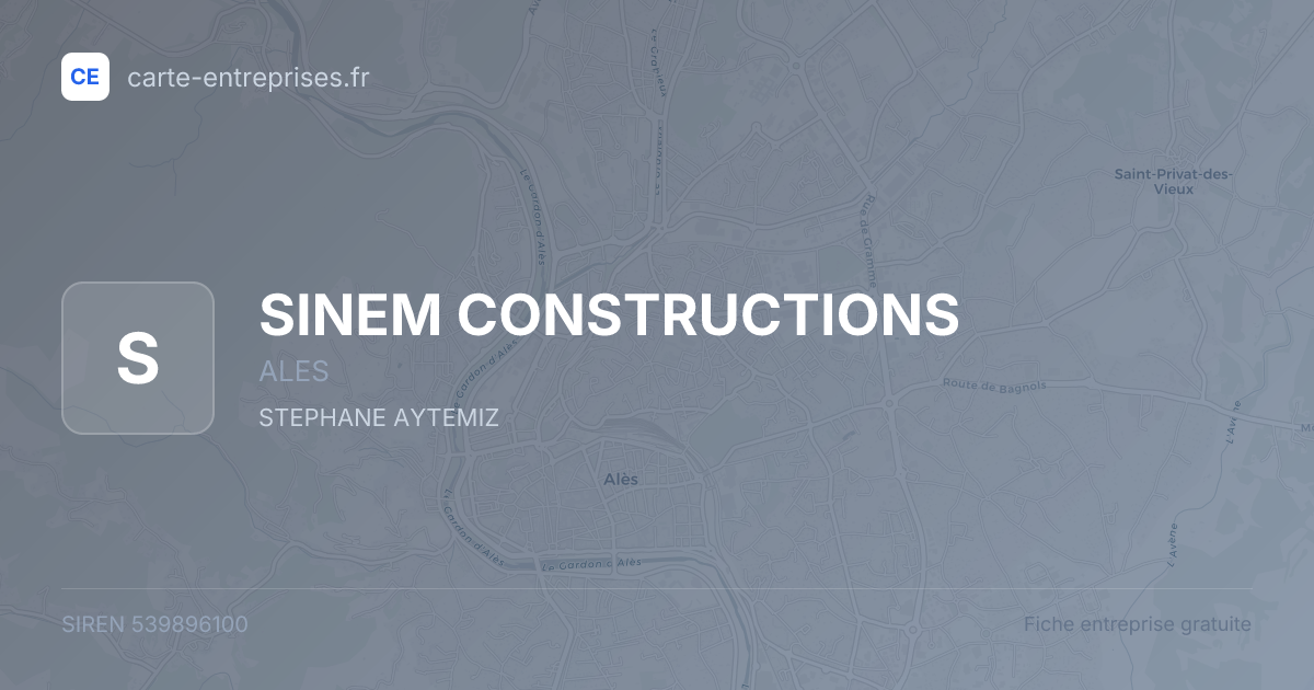 SINEM CONSTRUCTIONS — 539896100 — fiche entreprise