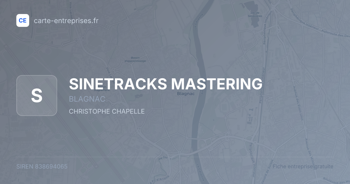 SINETRACKS MASTERING — 838694065 — fiche entreprise