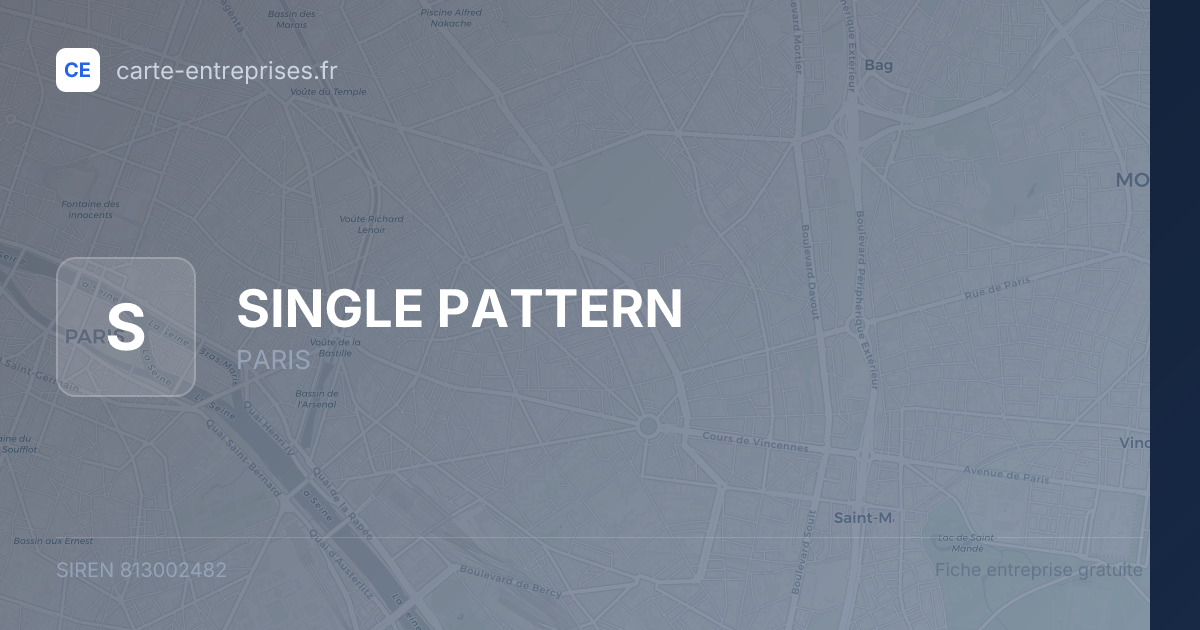 SINGLE PATTERN — 813002482 — fiche entreprise