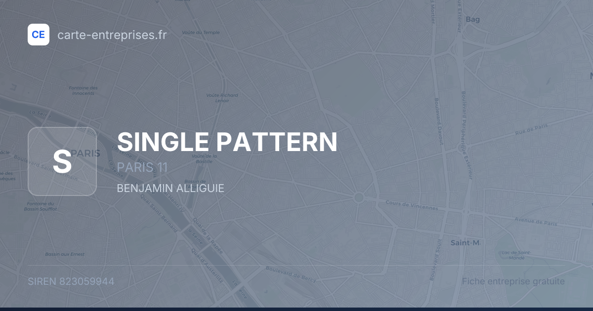 SINGLE PATTERN — 823059944 — fiche entreprise