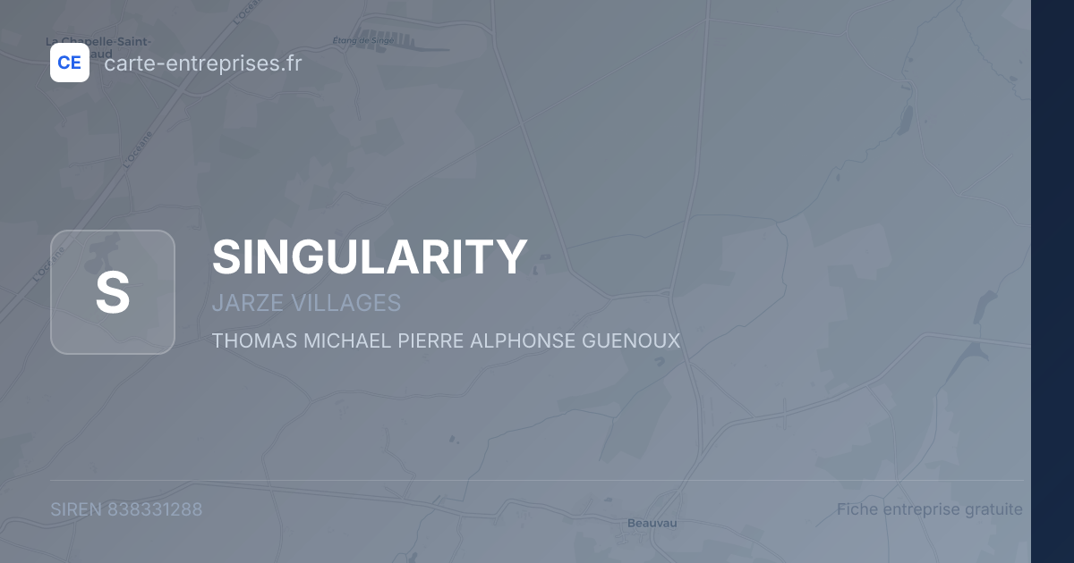 SINGULARITY — 838331288 — fiche entreprise