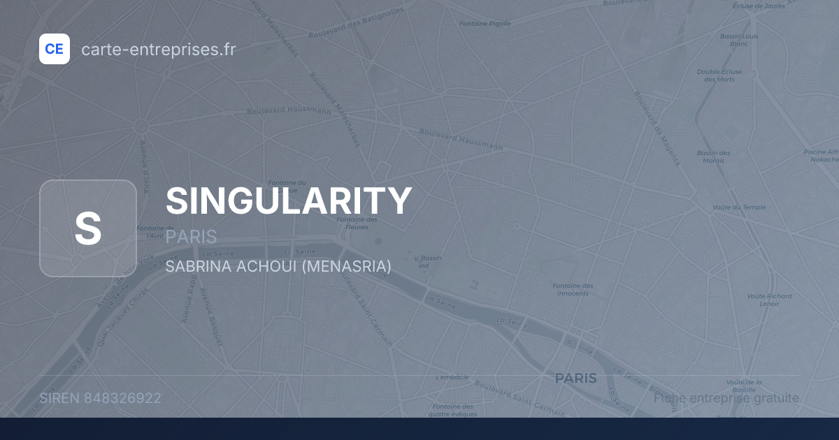 SINGULARITY — 848326922 — fiche entreprise