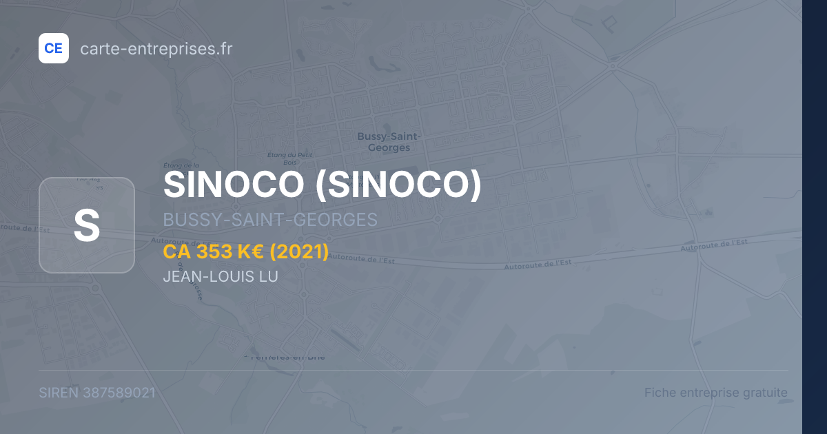 SINOCO — 387589021 — fiche entreprise