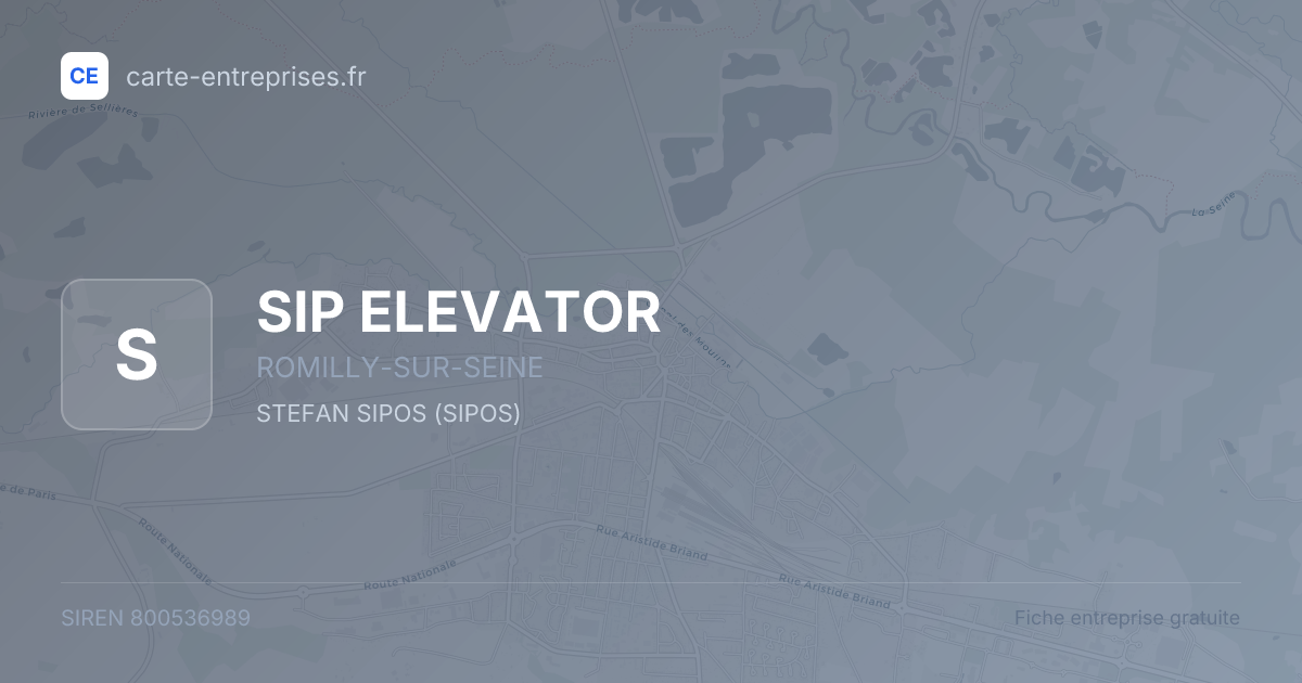 SIP ELEVATOR — 800536989 — fiche entreprise