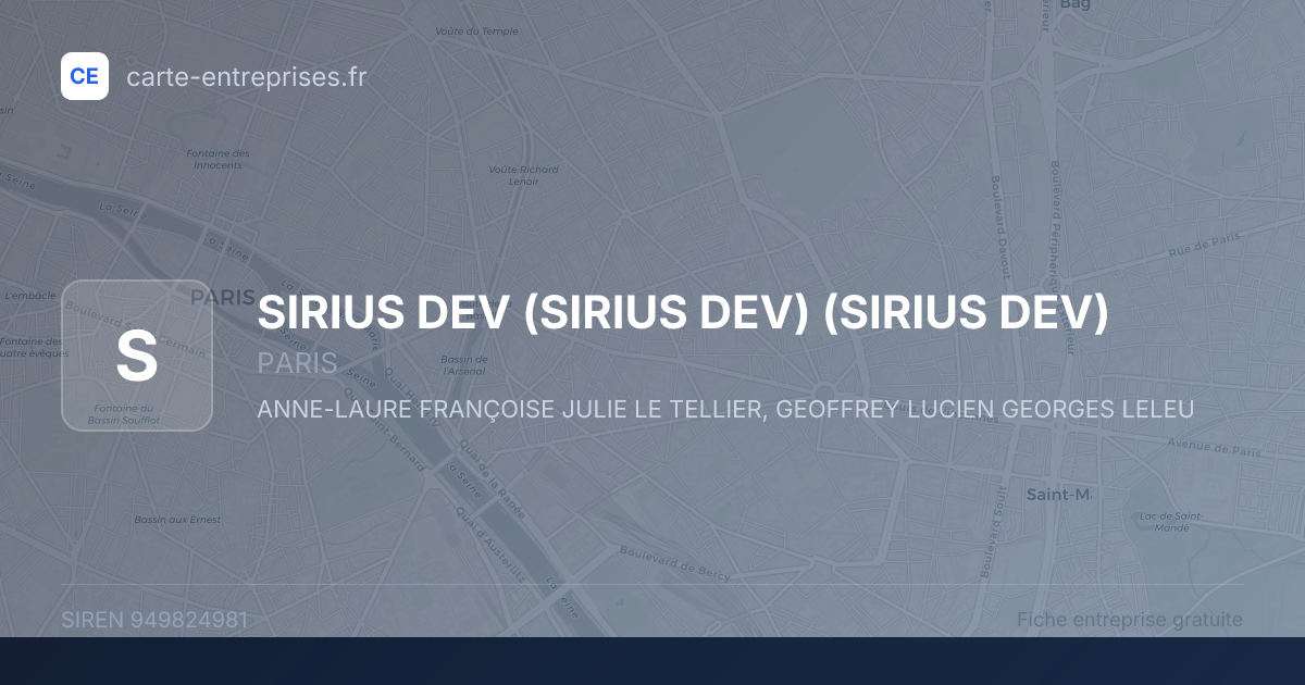 SIRIUS DEV (SIRIUS DEV) (SIRIUS DEV) — 949824981 — fiche entreprise