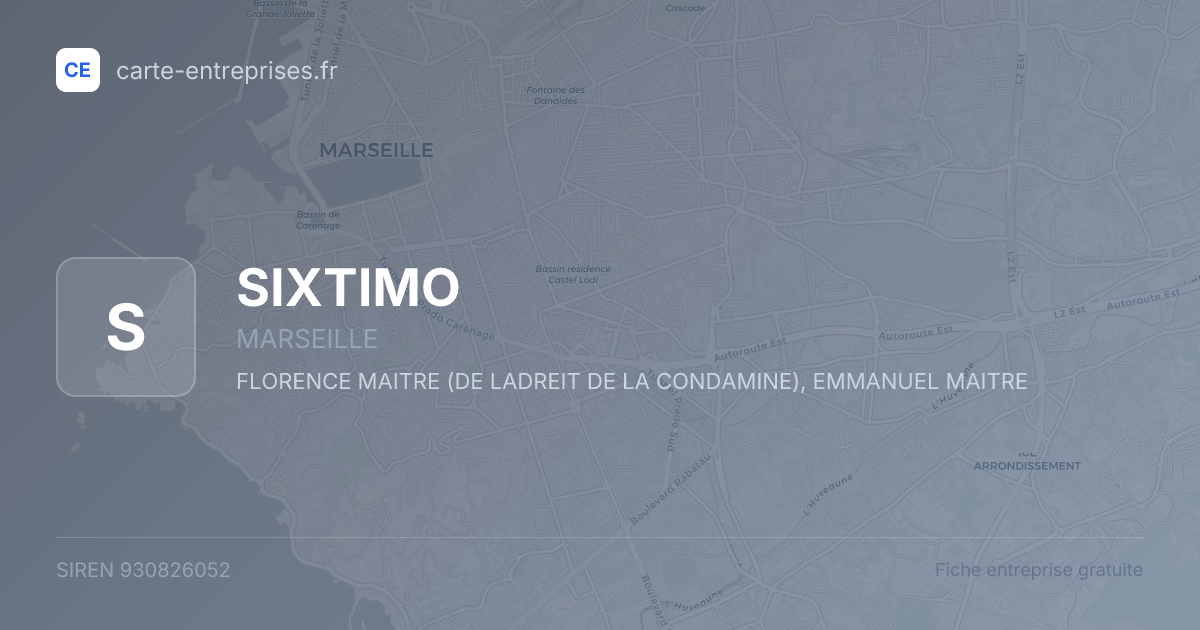 SIXTIMO — 930826052 — fiche entreprise