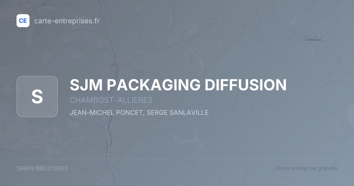 SJM PACKAGING DIFFUSION — 988376893 — fiche entreprise