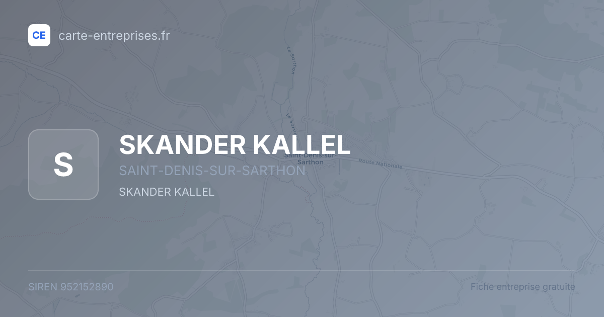 SKANDER KALLEL — 952152890 — fiche entreprise