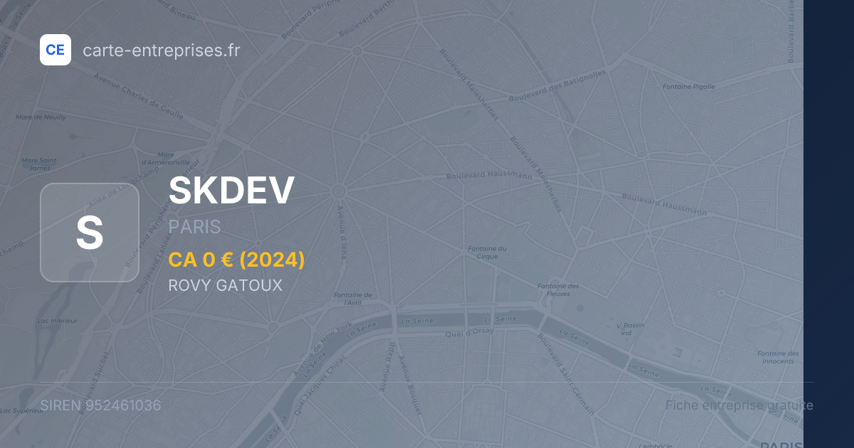SKDEV — 952461036 — fiche entreprise