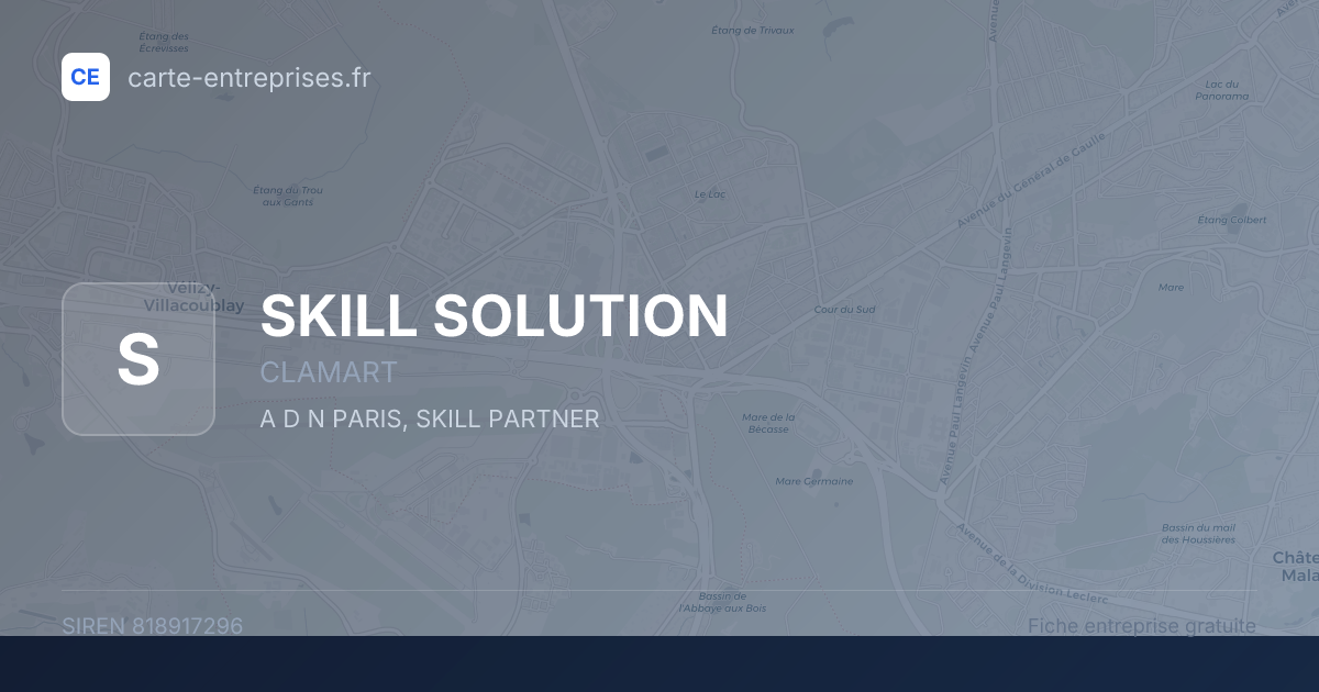 SKILL SOLUTION — 818917296 — fiche entreprise