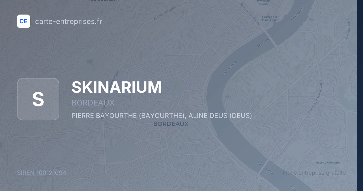 SKINARIUM — 100121094 — fiche entreprise