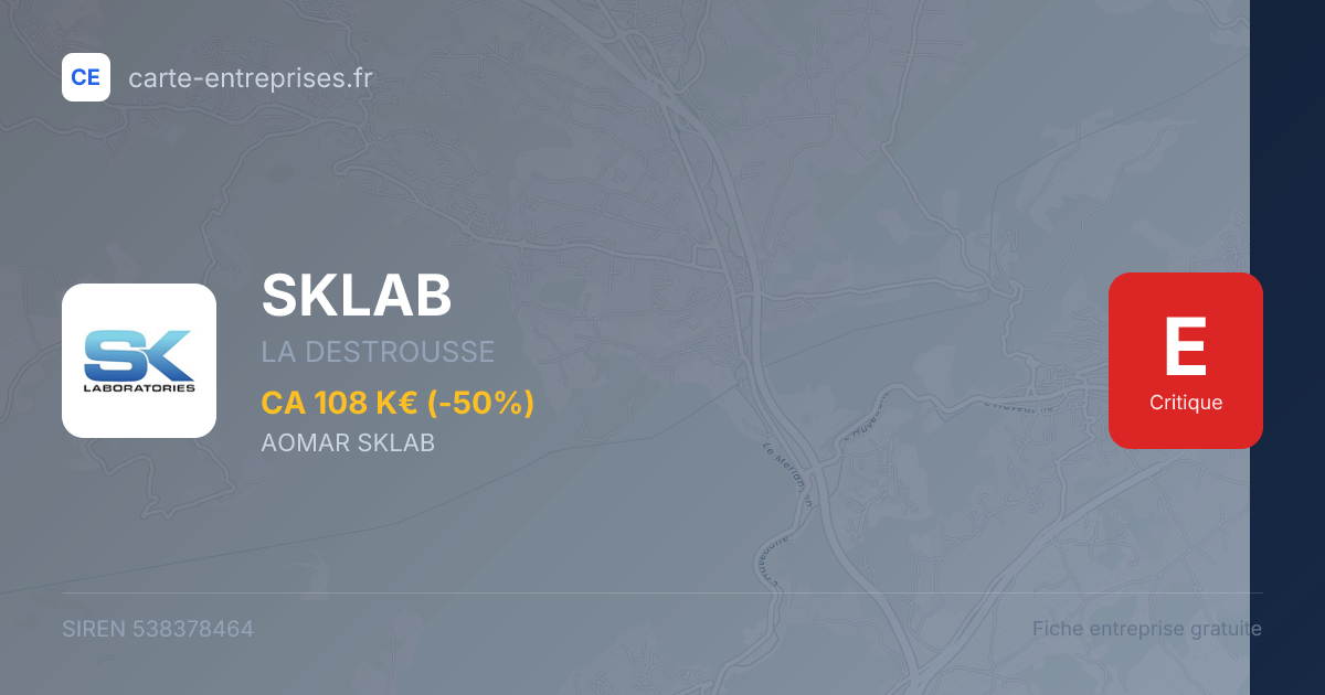SKLAB — 538378464 — fiche entreprise