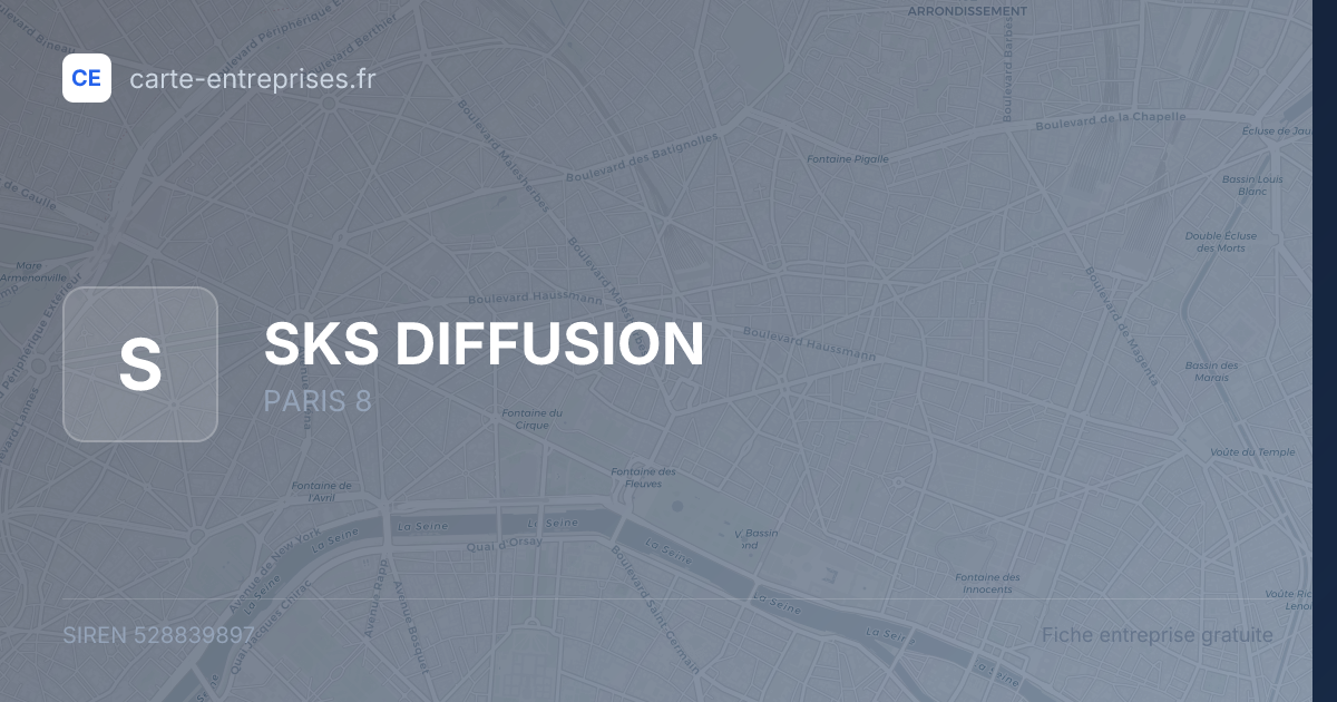 SKS DIFFUSION — 528839897 — fiche entreprise