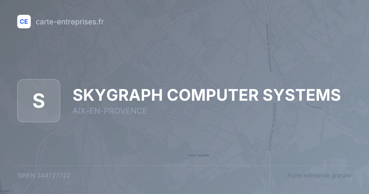 SKYGRAPH COMPUTER SYSTEMS — 344727722 — fiche entreprise