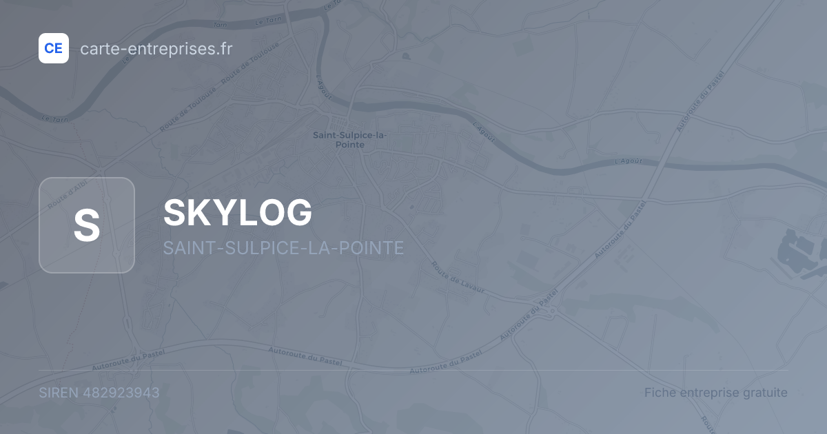 SKYLOG — 482923943 — fiche entreprise