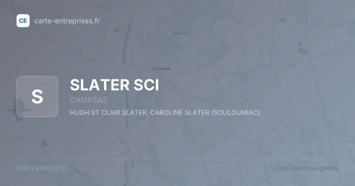SLATER SCI — 830032751 — fiche entreprise