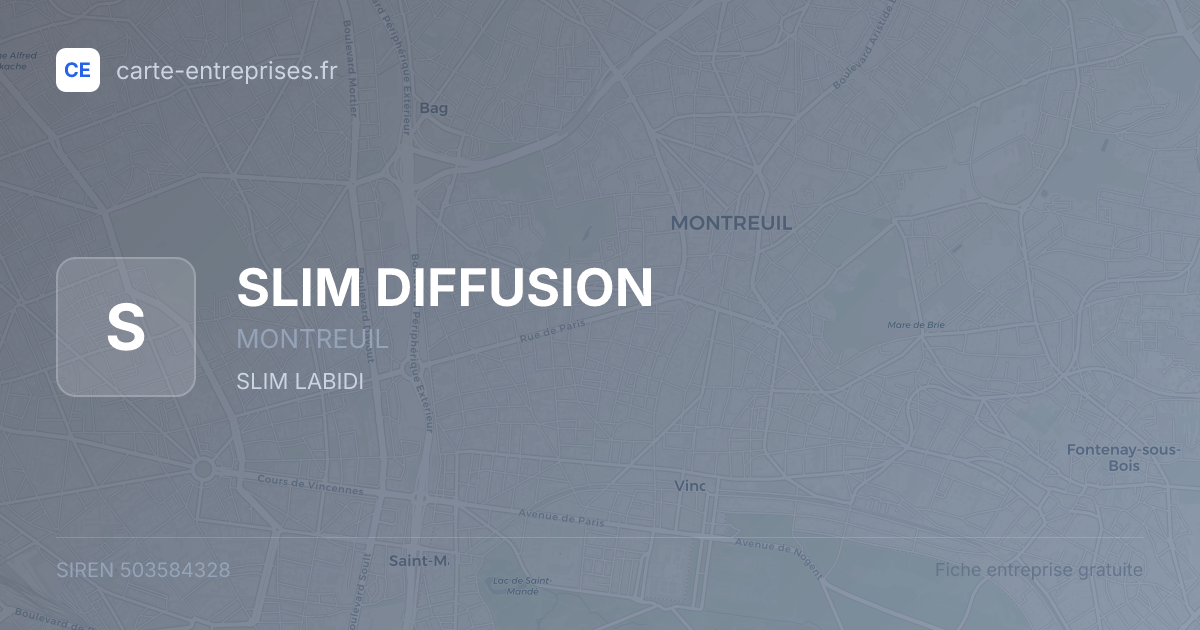 SLIM DIFFUSION — 503584328 — fiche entreprise