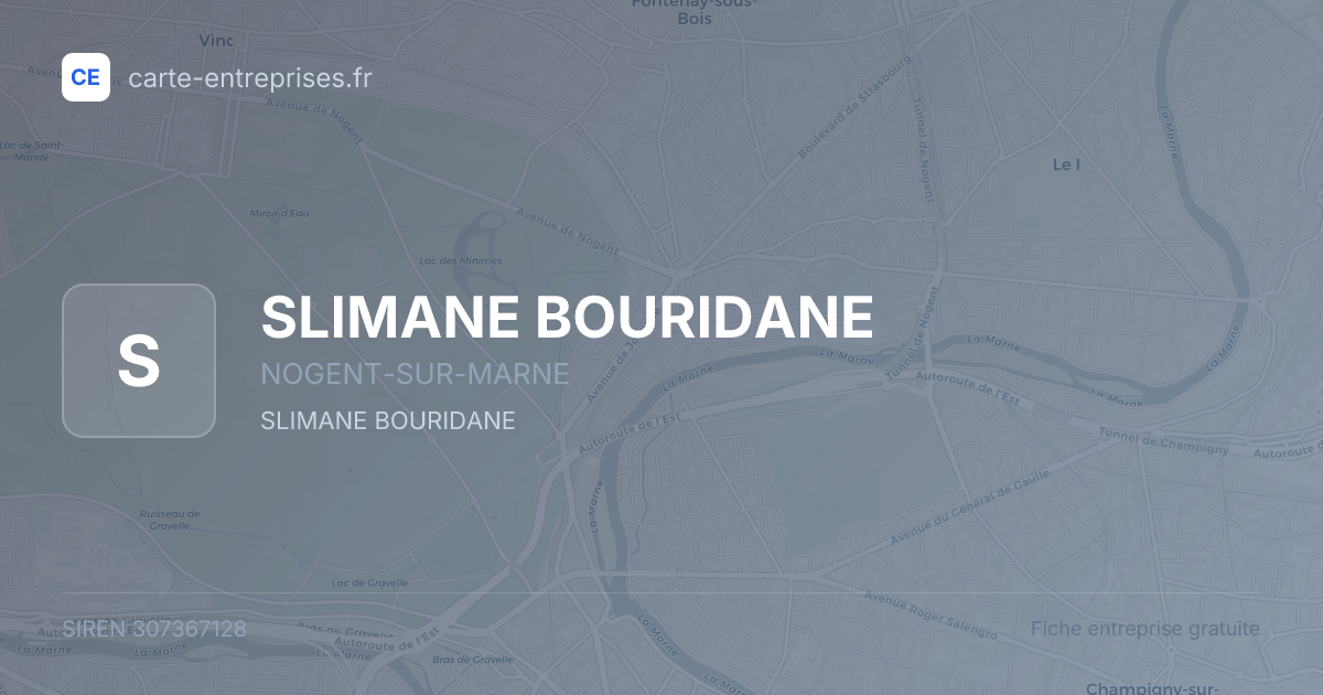 SLIMANE BOURIDANE — 307367128 — fiche entreprise