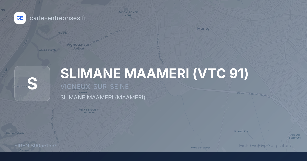 SLIMANE MAAMERI (VTC 91) — 890551559 — fiche entreprise
